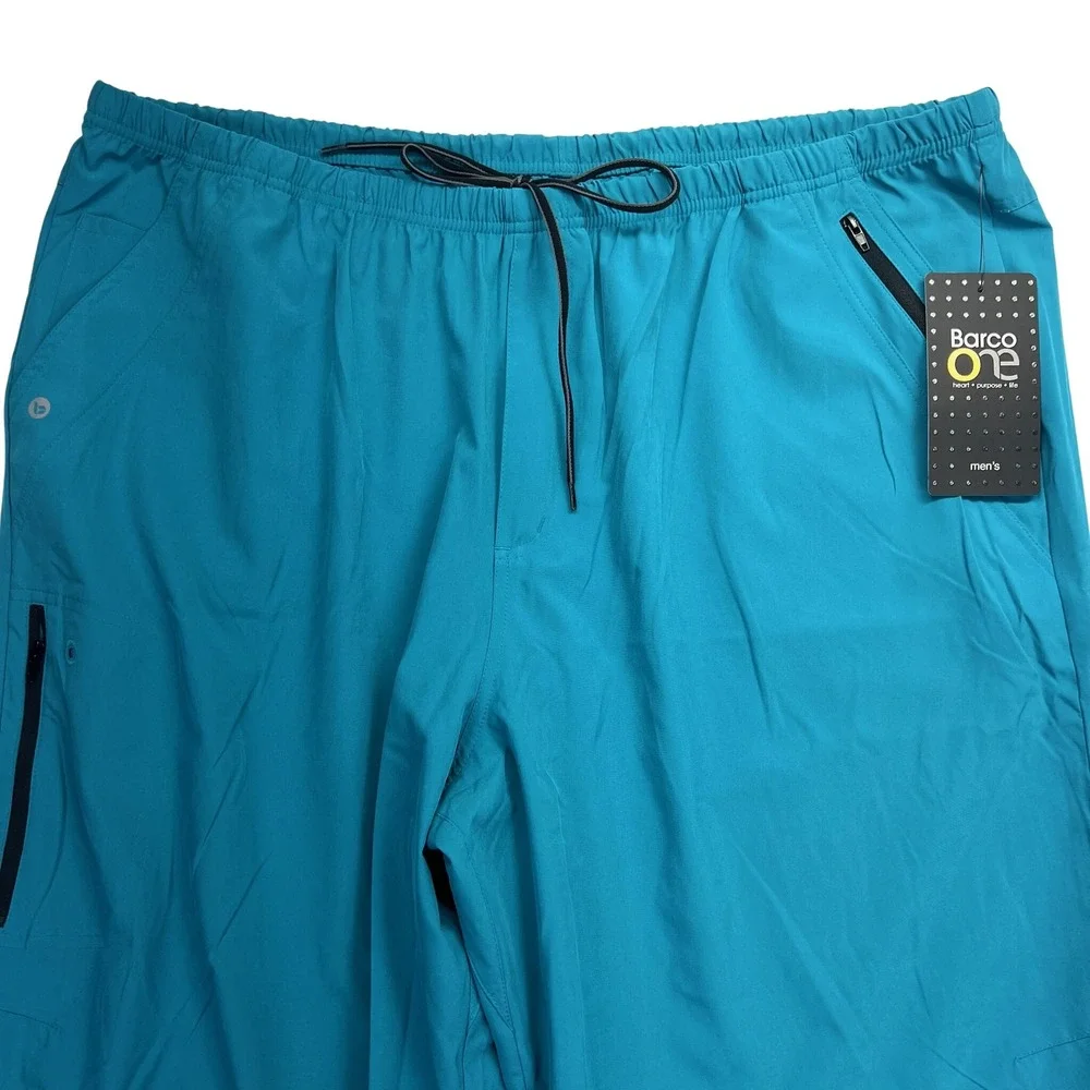NEW Barco One Mens 7-Pocket Athletic Jogger Scrub Pants Teal‎ 2 pairs NWT
